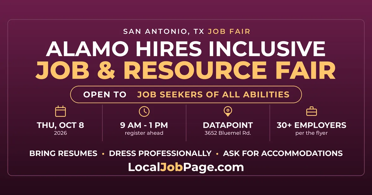 Alamo HIRES Inclusive Job Fair Set for October 8 in San Antonio
