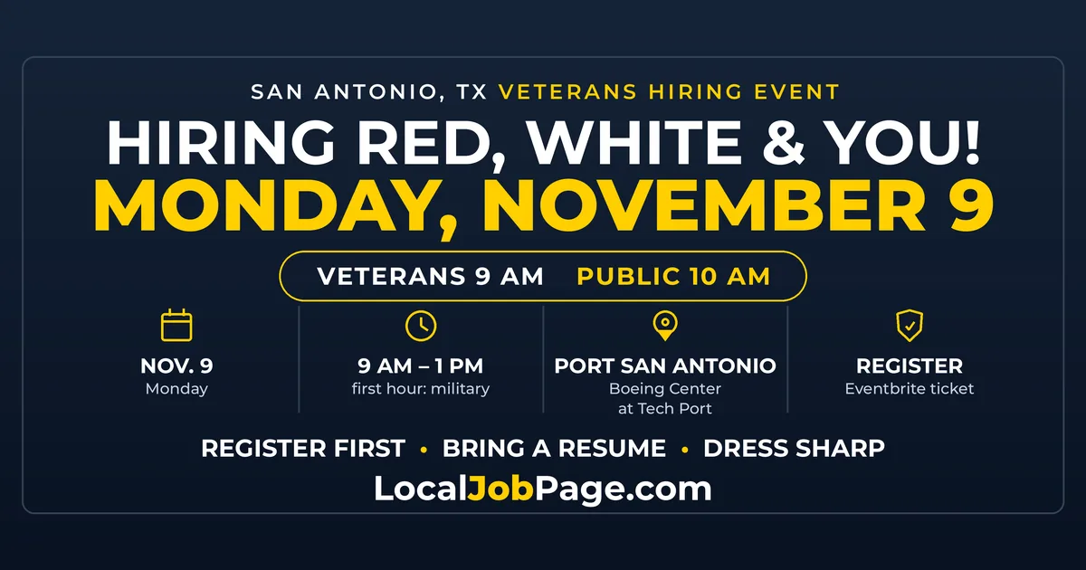 Hiring Red, White & You Veterans Job Fair Set for November 9 in San Antonio