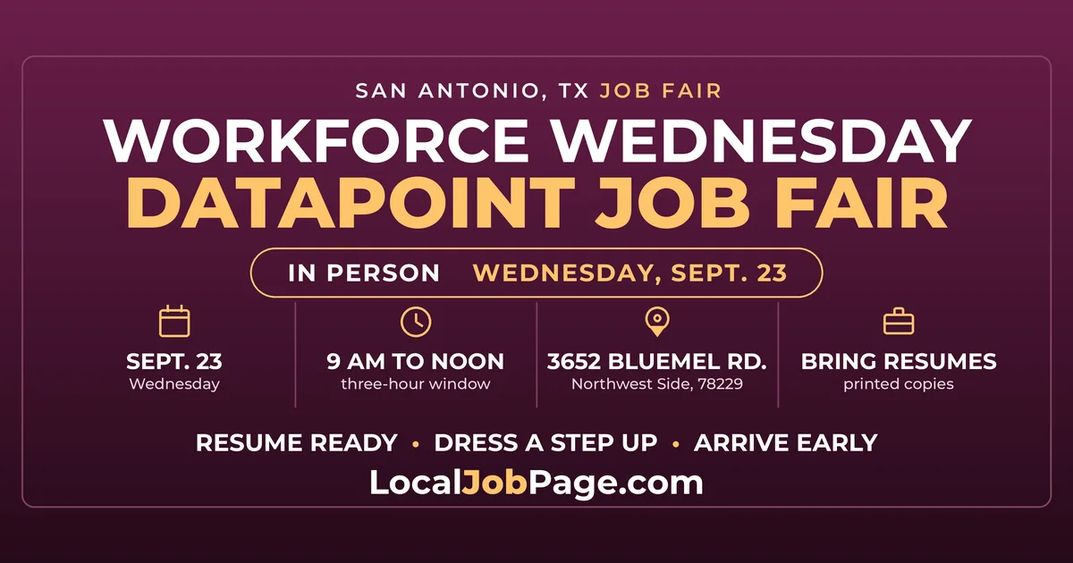 Workforce Solutions Alamo Hosts Datapoint Job Fair September 23